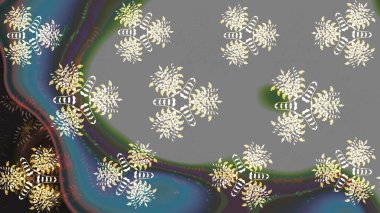 Davetiye ve kartpostal tasarımı için dekoratif çiçek unsurları. Şirin, zarif çiçekler Raster illüstrasyonu. Poster ya da kapak için arka plan. Yapraklı çizim şekli. Tekstil için figür.