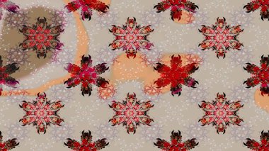 Raster suluboya çiçek deseni, narin çiçekler, gri ve bej çiçekler, tebrik kartı şablonu. Güzel kumaş deseni.