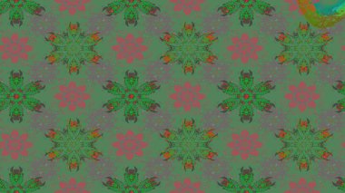 Yeşil ve kahverengi renkler üzerine çiçek desenli eskiz, el yapımı papatyalar, papatyalar. Tekrarlayan çiçek arkaplanı, zarif yeşil ve kahverengi çiçek duvar kağıdı.