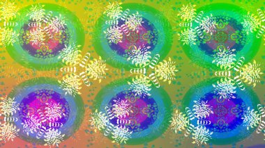 Raster illüstrasyonu. Çiçekli karalama şeklinde Raster çiçek deseni. # Yeşil ve mavi renkte yaz çiçekleri #.