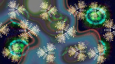 Raster illüstrasyonu. Chichi 'nin kumaş kalıbını çiz. Çiçek deseni. Renkli Bahar Teması eskiz kalıbı. Düz Çiçek Elementleri Tasarımı.
