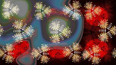 Kahverengi ve kırmızı renkte çiçekler. Yumuşak, bahar çiçekli arka plan. Raster çiçek desenli ve çiçekli..