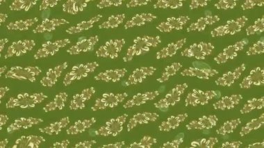 Renkli unsurlarla hareketli arka plan görüntüleri. Çiçekler. Eski model. Bayrak tarzı. Video kaydı. Şablon. Döngü. Kusursuz..