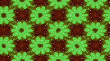 Renkli unsurlarla hareketli arka plan görüntüleri. Çiçekler. Eski model. Bayrak tarzı. Video kaydı. Şablon. Döngü. Kusursuz..