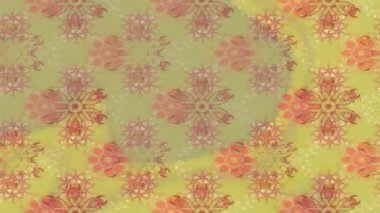 Renkli unsurlarla hareketli arka plan görüntüleri. Çiçekler. Eski model. Bayrak tarzı. Video kaydı. Şablon. Döngü. Kusursuz..