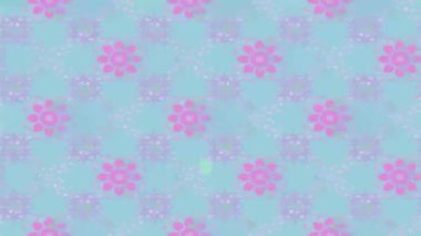 Renkli unsurlarla hareketli arka plan görüntüleri. Çiçekler. Eski model. Bayrak tarzı. Video kaydı. Şablon. Döngü. Kusursuz..