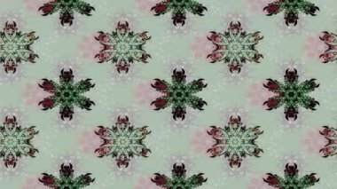 Renkli unsurlarla hareketli arka plan görüntüleri. Çiçekler. Eski model. Bayrak tarzı. Video kaydı. Şablon. Döngü. Kusursuz..