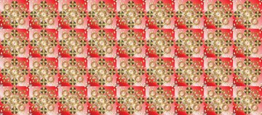 Kar tanelerinin soyut arkaplanlı Noel şablonu. Noel ve yeni yıl moda baskıları için tatil tasarımı. Renkler. Bej, nötr ve pembe kar taneleri. Raster illüstrasyonu.