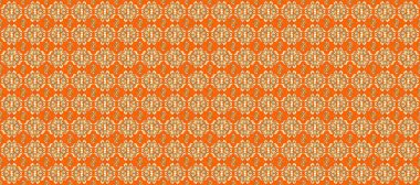 Christmas 2019, snowflake, new year. Vintage seamless pattern on a beige, orange and brown colors with golden elements.