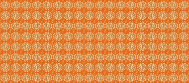 Christmas 2019, snowflake, new year. Vintage seamless pattern on a beige, orange and brown colors with golden elements.