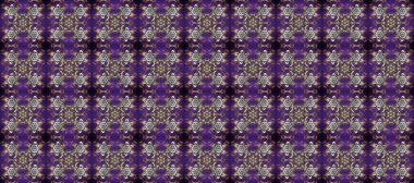 Damask kusursuz yinelenen arkaplan. Doku arka planında altın duvar kâğıdı. Mor, gri ve kahverengi renklerde altın element. Barok tarzında altın çiçekli süs..