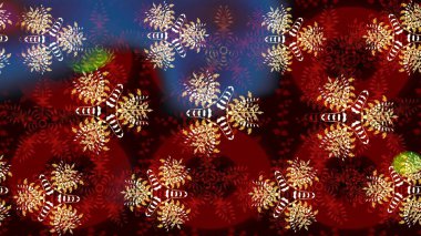 Kırmızı ve kahverengi renkli şirin tekstil tarzında. Çiçek duvar kâğıdı. Renkli çizim kalıbı. Raster illüstrasyonu. Çiçek arka planı.