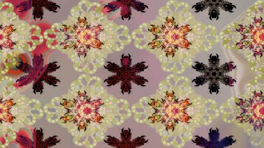 Düz Çiçek Elementleri Tasarım Raster illüstrasyonu. Çiçekli çiçek deseni, suluboya. Bej ve nötr renkte çiçekler. Renkli Bahar Teması çizim şablonu.