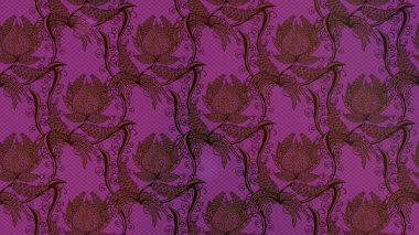 Raster Hip kumaş deseni. Eskiz Vintage Çiçek Deseni.