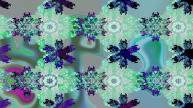 Süslü kumaş deseni. Raster illüstrasyonundaki çiçek desenli çizim. Düz Çiçek Elementleri Tasarımı. Renkli Bahar Teması çizim şablonu.