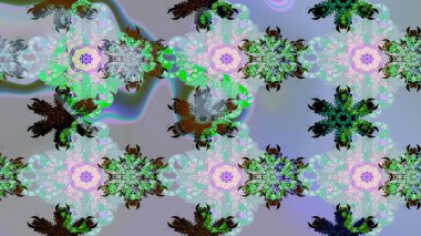 Raster illüstrasyonu. Çizim kalıbı. Organik motif arka planı. Ultraviyole kumaş deseni.