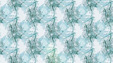 Çiçekli çiçek deseni, suluboya. Raster deseni. Süslü kumaş deseni.