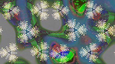 Düz Çiçek Elementleri Tasarımı. Sevimli çiçek raster deseni. Modaya uygun kumaş deseni. Renkli Yaz Teması çizim şablonu.