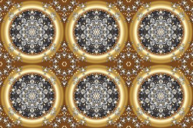 Kusursuz ortaçağ çiçek deseni. Doğum günü kartı, davetiye ya da afiş için iyidir. Kahverengi, beyaz ve bej renklerde altın. Dekoratif simetri arabesk.