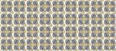 Kusursuz altın desen. Gri, nötr ve bej renklerde altın elementlerle kusursuz desen. Raster doğulu süsü.