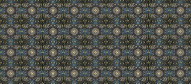 Altın desenli gri, mavi ve siyah renklerde altın elementler. Barok tarzında duvar kağıdı tasarımı için kusursuz damaske deseni arkaplanı. Süslü raster dekorasyonu.