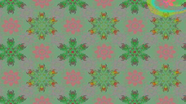 Modaya uygun kumaş deseni. Sevimli çiçek raster deseni. Düz Çiçek Elementleri Tasarımı. Renkli Yaz Teması çizim şablonu.