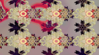 Raster illüstrasyonu. Bej ve gri renklerde yaz çiçekleri. Küçük çiçekteki sevimli çiçek deseni. Raster deseni.