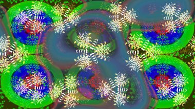 Raster illüstrasyonundaki çiçek desenli çizim. Renkli çiçekler.