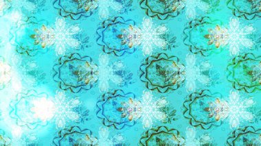 Mavi, nötr ve yeşil renkte çiçekler. Yumuşak, bahar çiçekli arka plan. Raster çiçek desenli ve çiçekli..