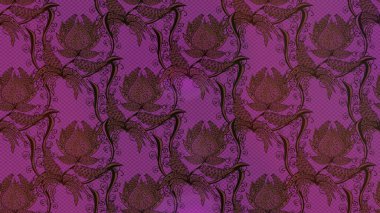 Arkaplan dokusu, duvar kağıdı, mor ve kahverengi renkli çiçek teması. Kabile sanatı boho baskısı, klasik çiçek arkaplanı. Soyut etnik raster çizim kalıbı.