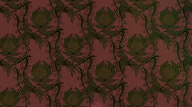 Çiçek tasarımı için inanılmaz bir kolaj cenneti tarzı. Çiçekli zambakların eskiz geçmişi. Parlak çiçekli kolaj çiçekleri.