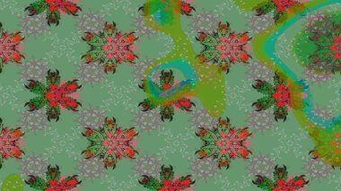 Raster düz çiçek çizim deseni. Renkli çiçekler. Tasarım hediye paketi, tebrik kartları, posterler ve afiş tasarımı.