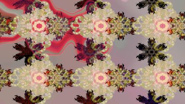 Düz Çiçek Elementleri Tasarımı. Renkli Bahar Teması eskiz kalıbı. Çiçek deseni. Raster çizimi. Güzel kumaş deseni..