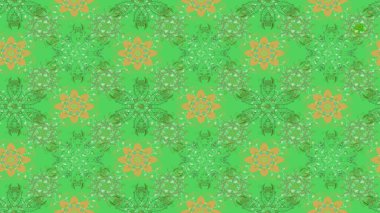Raster illüstrasyonu. Çiçek desenli eskiz, darbeler, sıçramalar, yaz çiçekleri. Yeşil ve sarı renkte çiçekler.