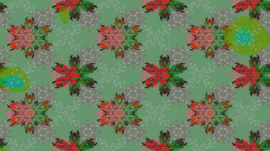 Güzel kumaş deseni. Renkli Yaz Temalı eskiz kalıbı. Düz Çiçek Elementleri Tasarımı. Raster illüstrasyonunda çiçek deseni çizimi.