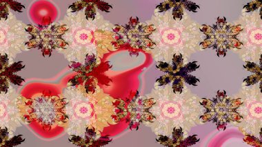 Düz Çiçek Elementleri Tasarım Raster illüstrasyonu. Renkli çiçekler. Renkli Bahar Teması eskiz kalıbı. Çiçek eskiz kalıbı geçmişi.