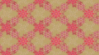 Asya tekstil tarzında. Düz Çiçek Elementleri Tasarımı. Raster illüstrasyonu. Renkli Bahar Teması eskiz kalıbı. Çiçek desenli çizim. Güzel kumaş deseni.
