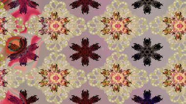 Güzel kumaş deseni. Düz Çiçek Elementleri Tasarımı. Renkli Bahar Teması eskiz kalıbı. Raster illüstrasyonunda çiçek deseni çizimi.