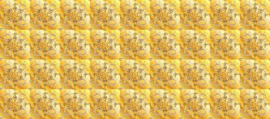 Klasik oryantal desen sarı, bej ve nötr renklerden önce gelir. Geleneksel raster ve altın desen. Damask pürüzsüz süsü.