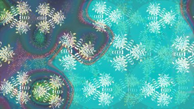 Hint süsü. Renklerle. Çiçek duvar kağıdı. Raster illüstrasyonu. Çizim kalıbı. Renkli süs kenarı.