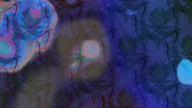 Raster deseni. Bahar çiçekleri dallı desen, çiçek siluetiyle renkler.