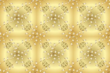 Çiçek desenli altın metal. Altın elementli bej, sarı ve nötr renkler. Raster altın çiçek süsü brokar kumaş ve cam desenli. Kusursuz altın desen.