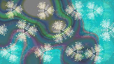 Kabile sanatı boho baskısı, klasik çiçek arkaplanı. Arkaplan dokusu, duvar kağıdı, çiçek temalı renkler. Soyut etnik raster çizim kalıbı.