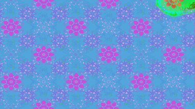 Düz Çiçek Elementleri Tasarımı. Güzel çiçek deseni. Renkli Bahar Teması eskiz kalıbı. Mavi ve mor renkte çiçekler.