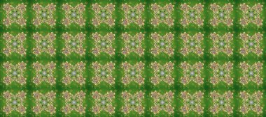 Altın pürüzsüz desen. Altın desenli yeşil, bej ve nötr renklerde altın elementler. Düz elle çizilmiş klasik koleksiyon. Arkaplan, kumaş, altın duvar kağıdı.