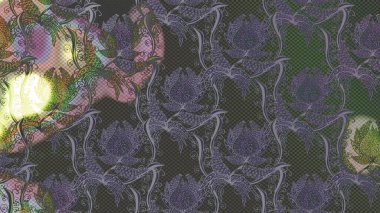 Raster illüstrasyonundaki çiçek desenli çizim. Renkli çiçekler.