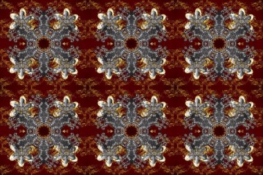 Barok tarzında kusursuz bir doğulu süsü. Raster geleneksel altın pürüzsüz desen kahverengi, gri ve kırmızı renkler.