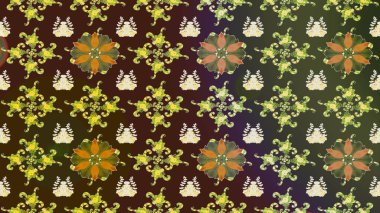 Çiçekli karalama şeklinde Raster çiçek deseni. Renkli çiçekler. Nazik, sevimli çiçek arkaplanı..