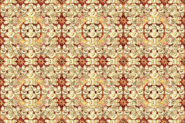 Kahverengi, bej ve nötr renklerde geleneksel, klasik, altın, pürüzsüz desen. Barok tarzında kusursuz bir doğulu süsü..
