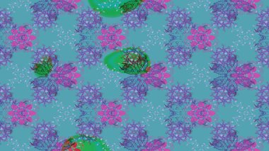 Güzel çiçek deseni. Mavi renkli çiçekler. Renkli Bahar Teması eskiz kalıbı. Düz Çiçek Elementleri Tasarımı.